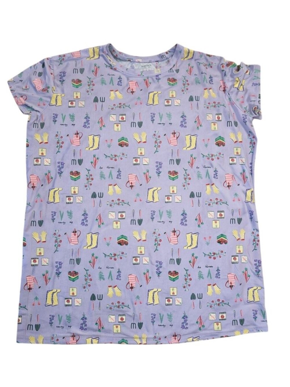Joyspun Women's Plus Nightgown 2X/3X - Purple garden Print Sleep Dress Pocket